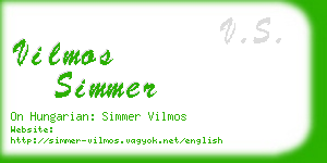 vilmos simmer business card